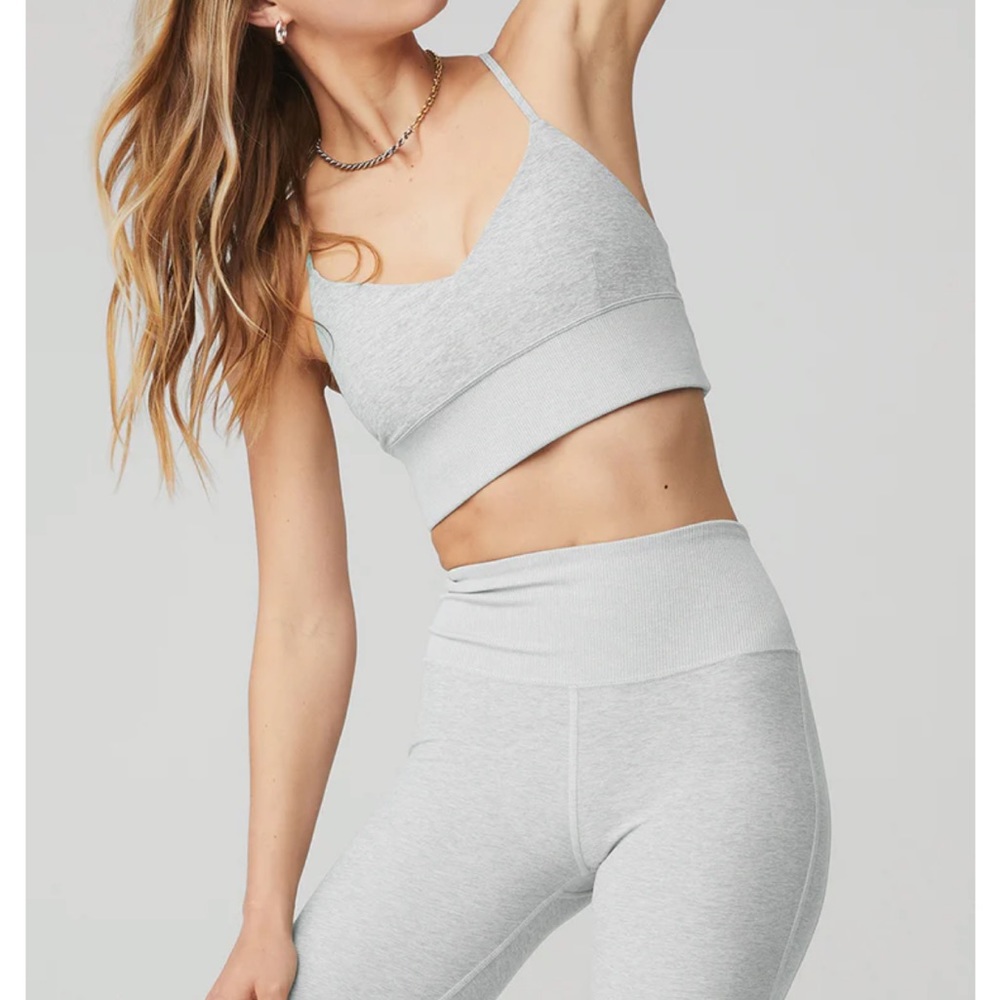 ALO high-waist alo soft legging in small & lavish bra in medium.